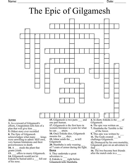 gilgamesh for one crossword